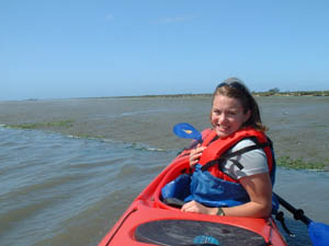 Rebecca in kayak